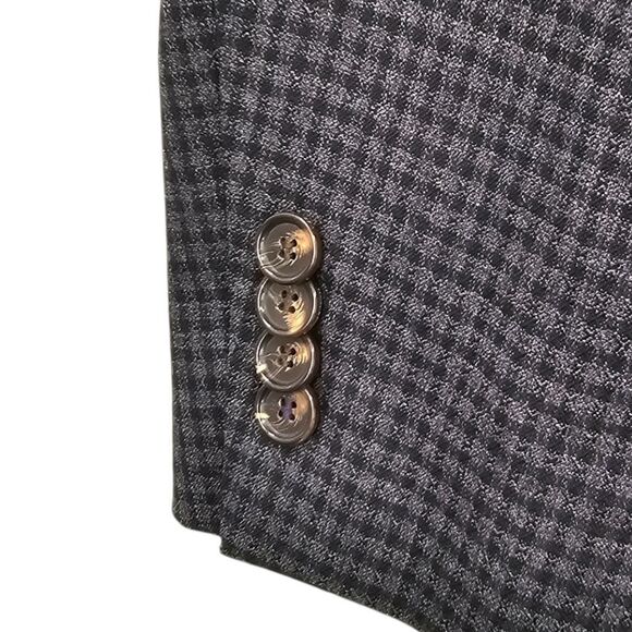 Ted Baker Mens 44L No Ordinary Joe Wool Black Gray Plaid Suit Coat NWOT - Picture 4 of 15